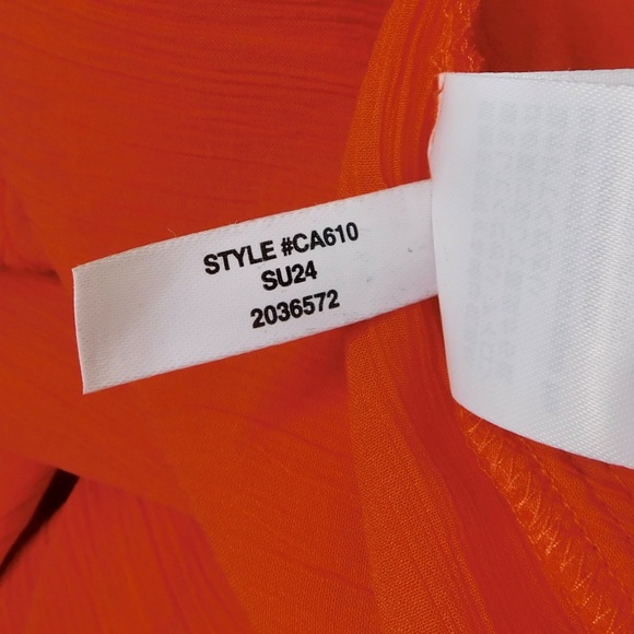 J. CREW Drapey Ruffle Tank Top Airy Chiffon Orange Red Gauzy Ruffles X-Large - Picture 14 of 15